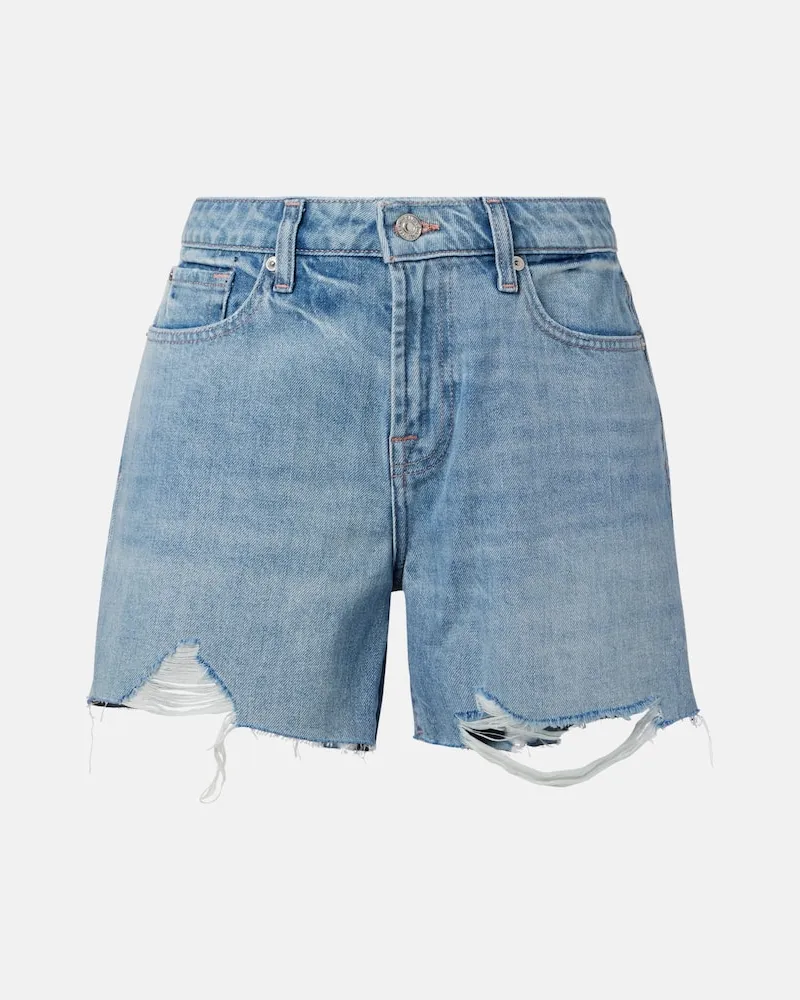 7 for all mankind Distressed Jeansshorts Monroe Blau