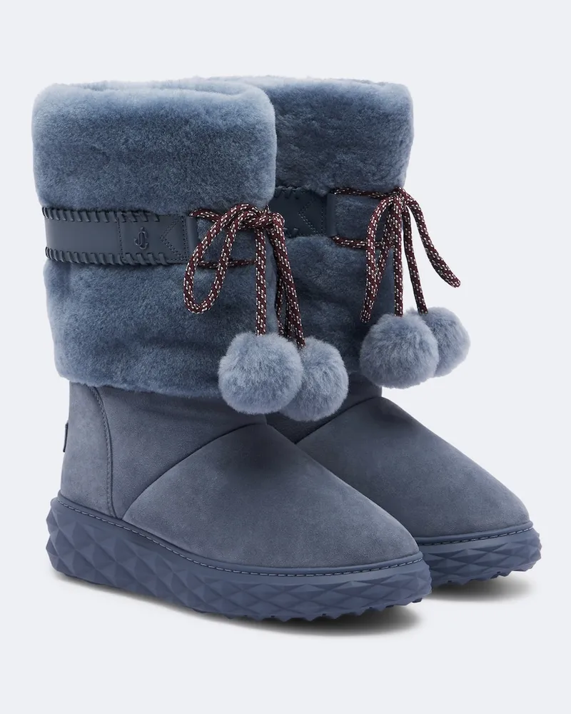 Jimmy Choo Plateau-Stiefel Cobi mit Shearling Blau