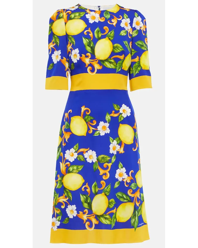 Dolce & Gabbana Midikleid aus einem Seidengemisch Multicolor