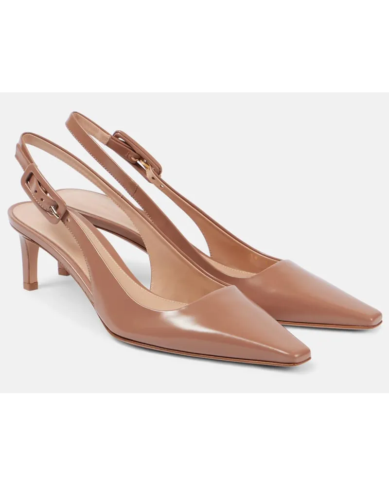 Gianvito Rossi Slingback-Pumps Lindsay 55 aus Lackleder Braun