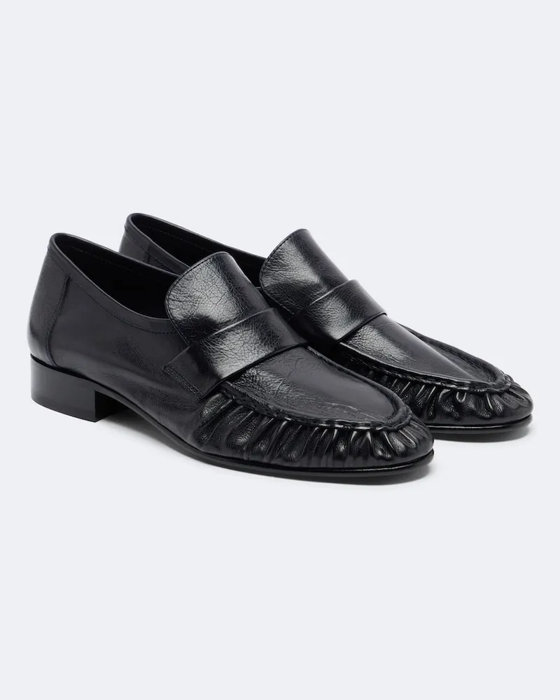 The Row Loafers Soft aus Aalleder Schwarz