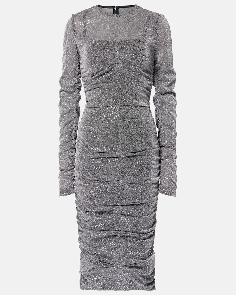Dolce & Gabbana Midikleid mit Pailletten Silber