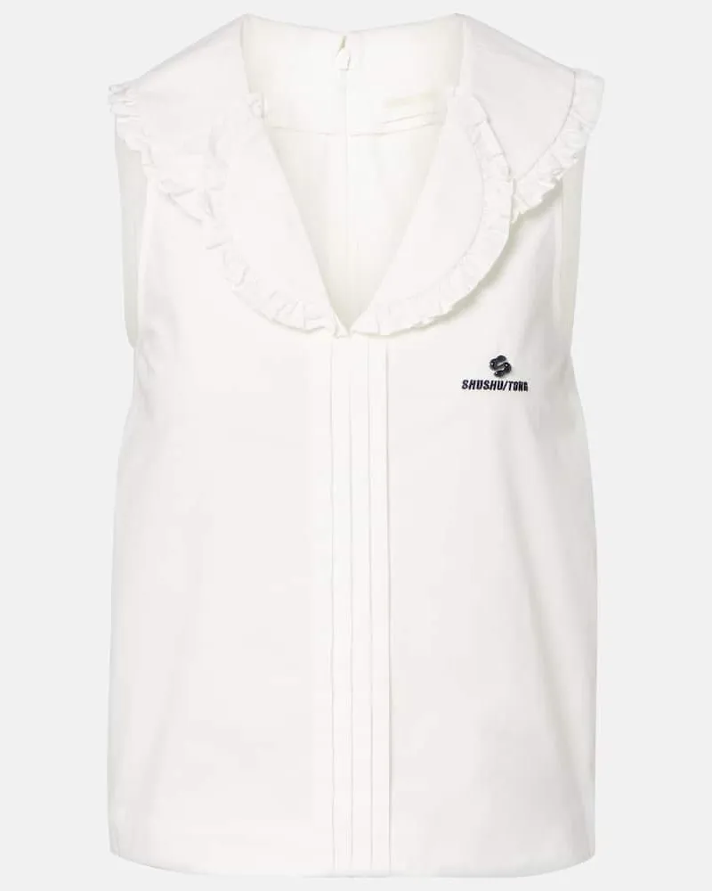 SHUSHU/TONG Top aus Baumwolle Weiß