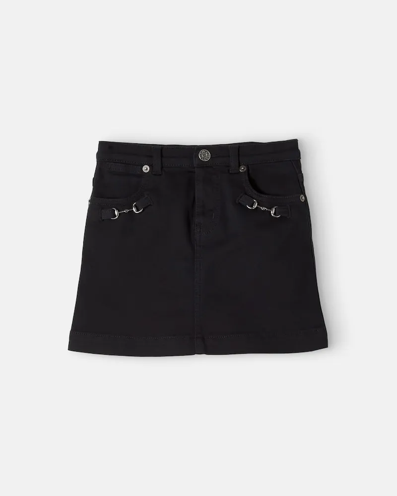 Gucci Minirock Horsebit aus Denim Schwarz