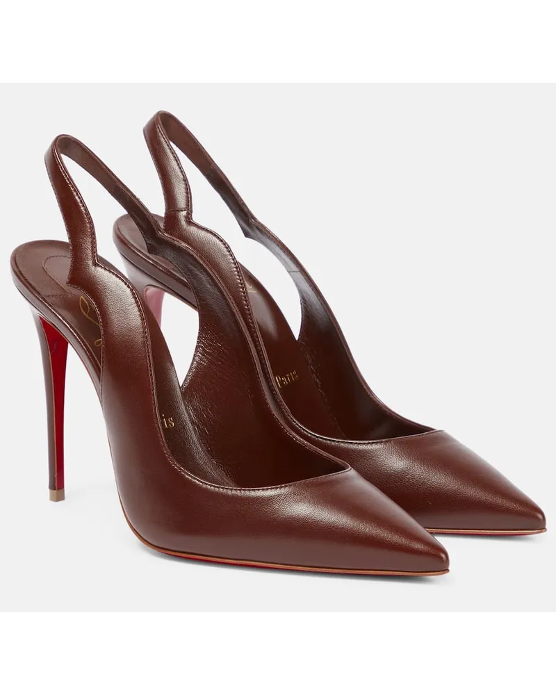 Christian Louboutin Nudes Slingback-Pumps Hot Chick aus Leder Braun