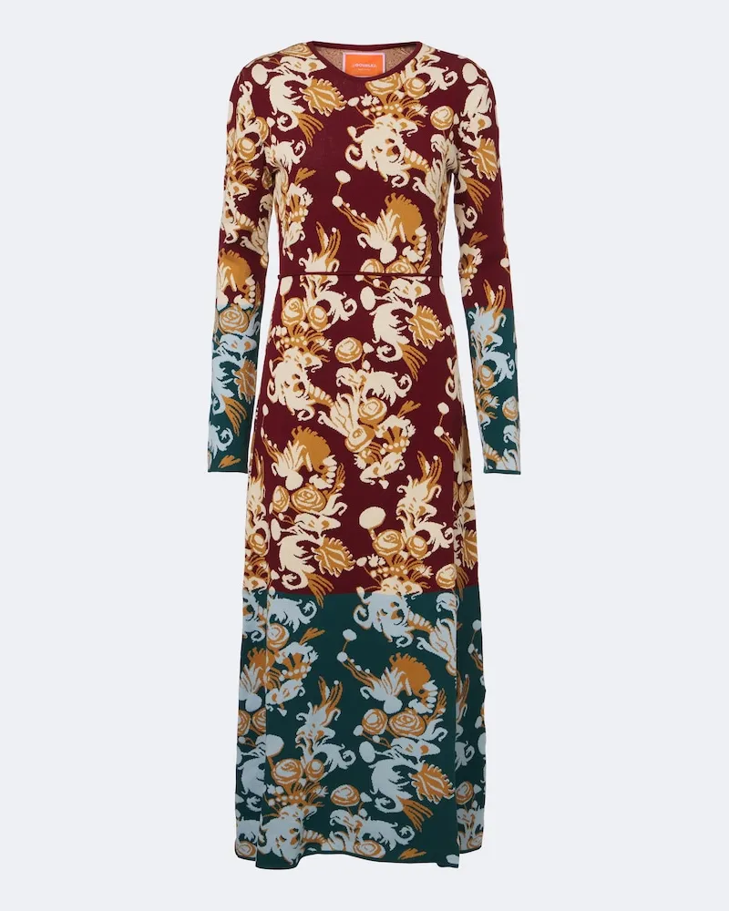 La DoubleJ Midikleid Coven aus Jacquard-Strick Multicolor