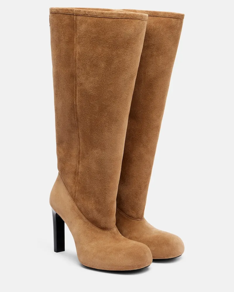 Balenciaga Stiefel Fargo 80 aus Veloursleder Braun