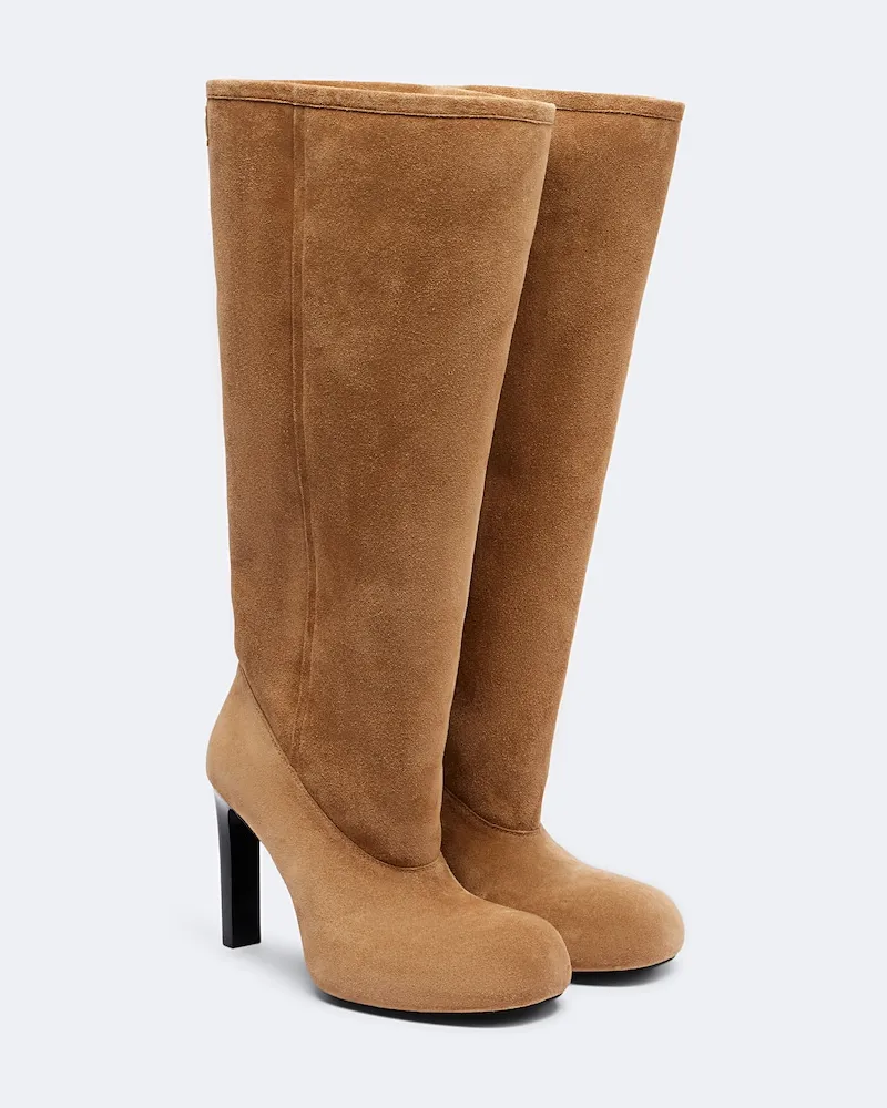 Balenciaga Stiefel Fargo 80 aus Veloursleder Braun