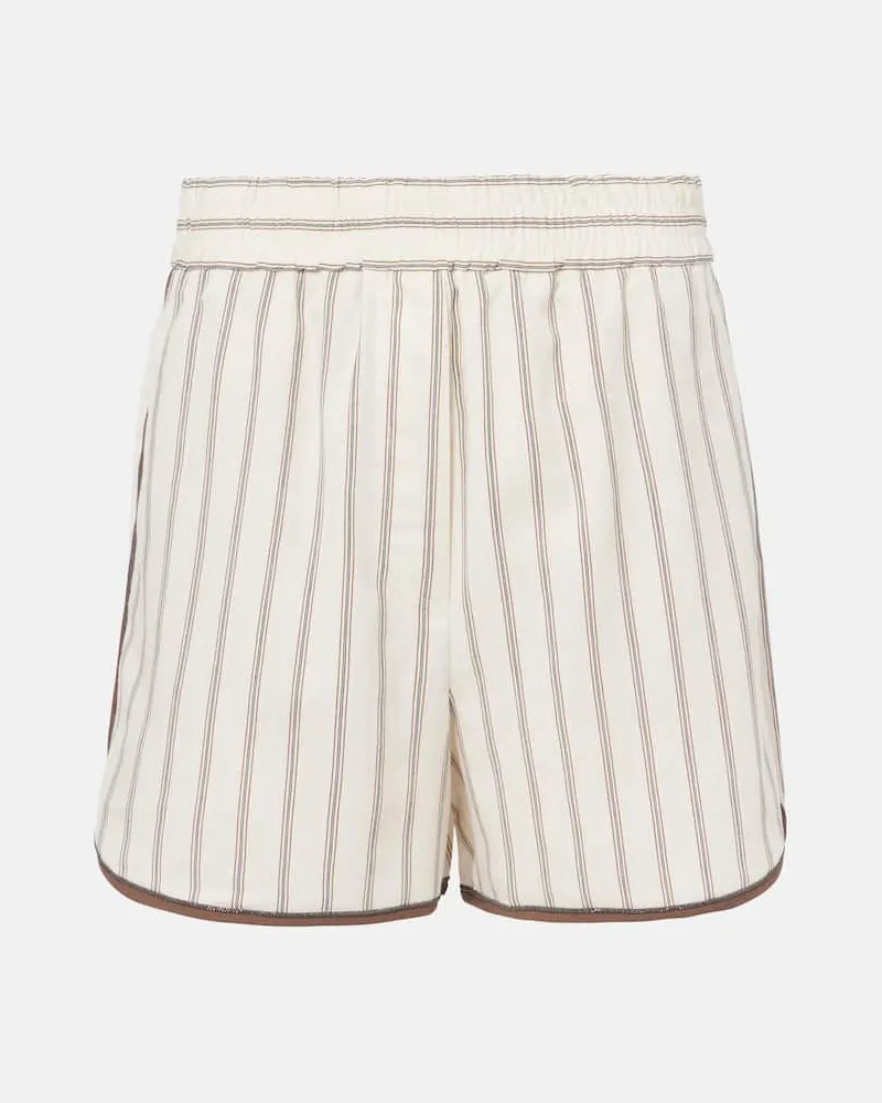 Brunello Cucinelli High-Rise Shorts Weiß