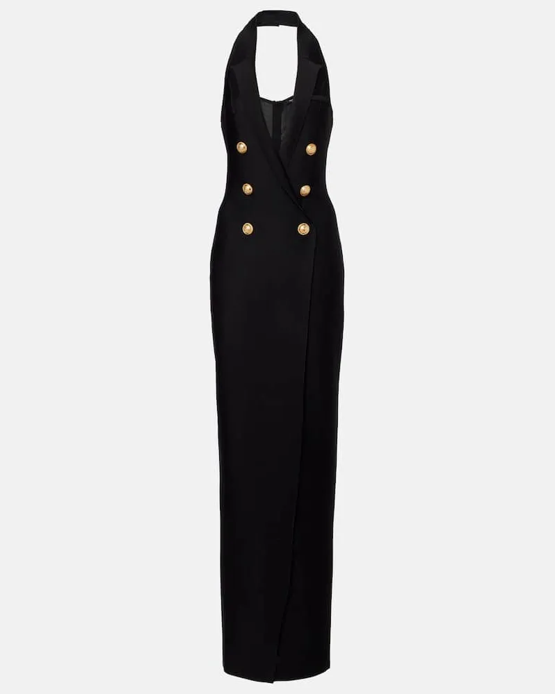 Balmain Maxikleid Schwarz