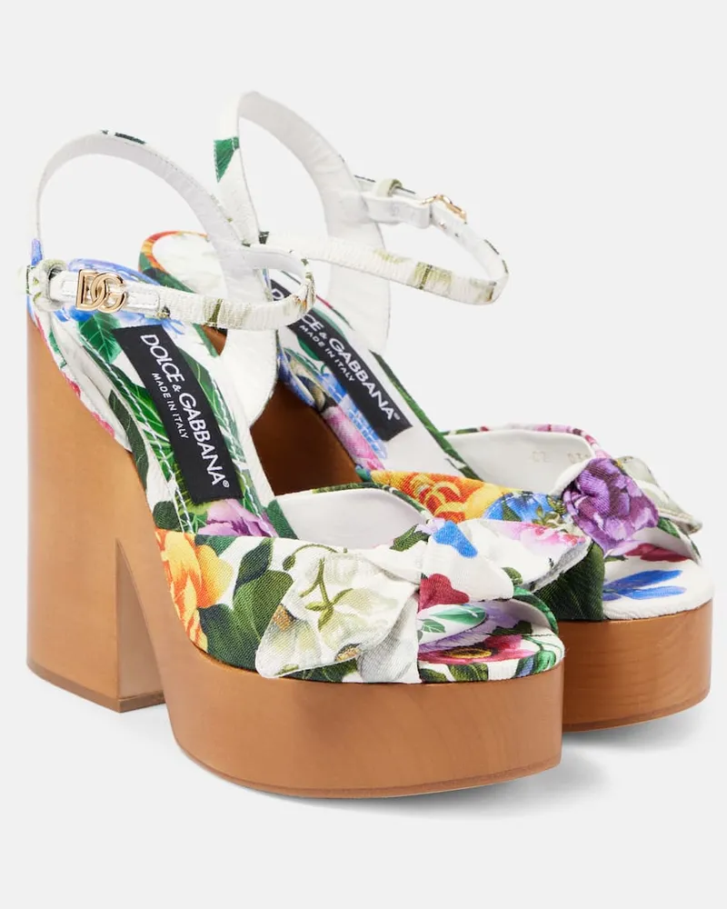 Dolce & Gabbana Bedruckte Plateausandalen Multicolor