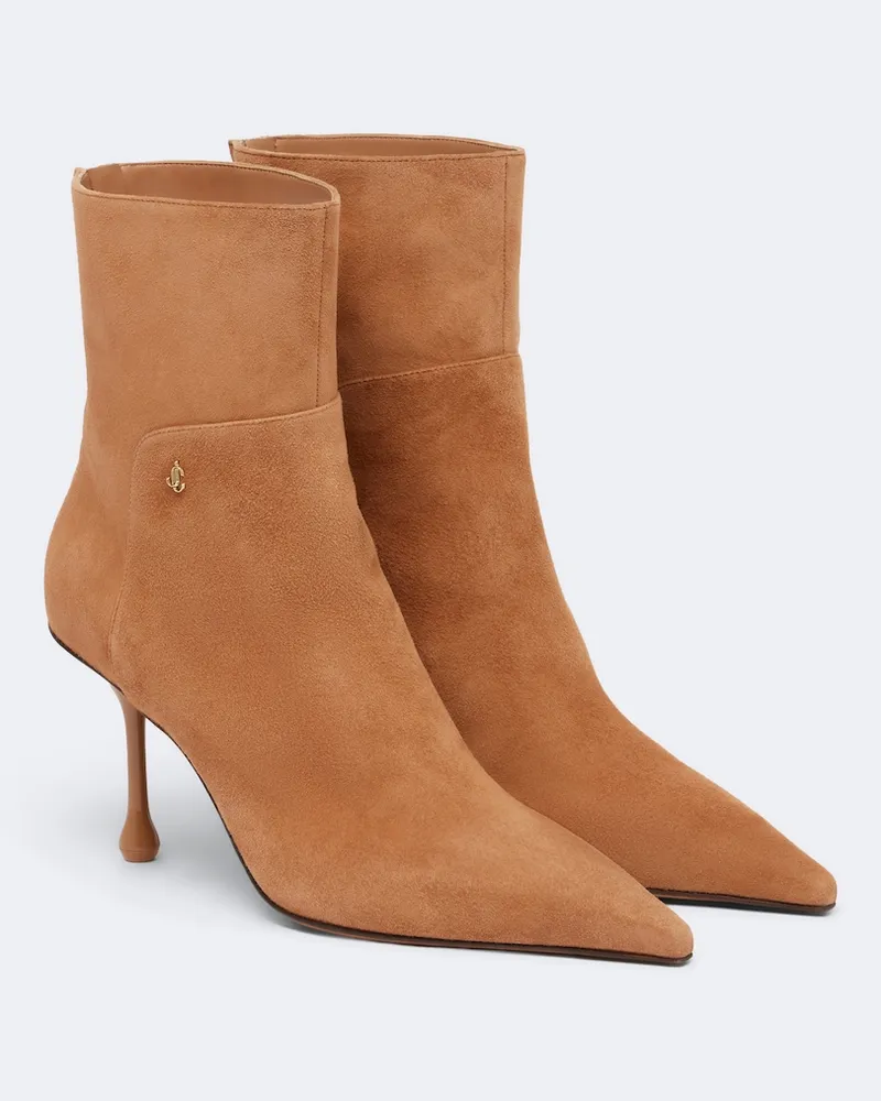 Jimmy Choo Ankle Boots Cycas aus Veloursleder Braun