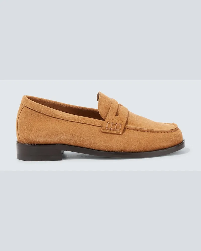 Manolo Blahnik Loafers Perry aus Veloursleder Braun