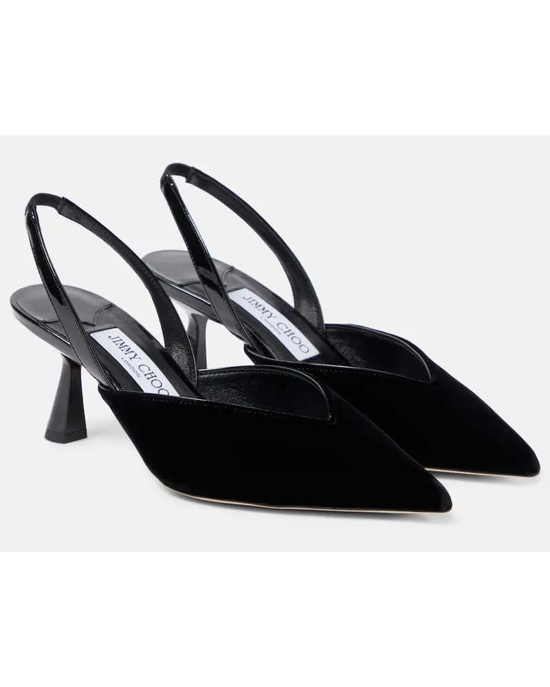 Jimmy Choo Slingback-Pumps Maryanne 65 aus Samt Schwarz