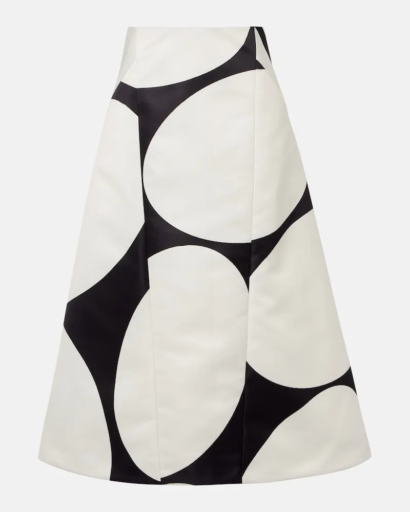 Dries van Noten Bedruckter Midirock Weiß