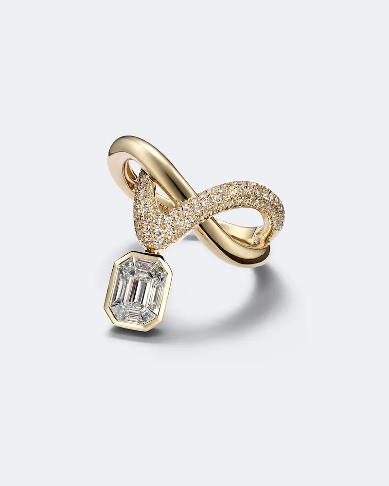 SHAY Ring Floating Zar aus 18kt Gelbgold mit Diamanten Gold