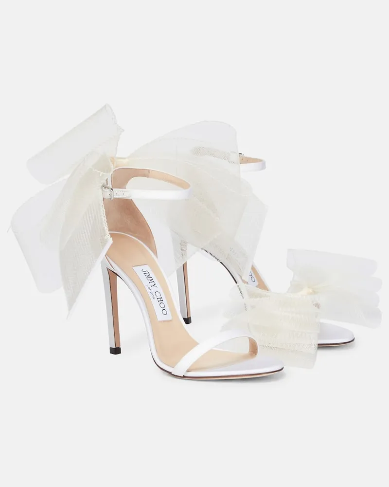 Jimmy Choo Verzierte Sandalen Aveline 100 Weiß