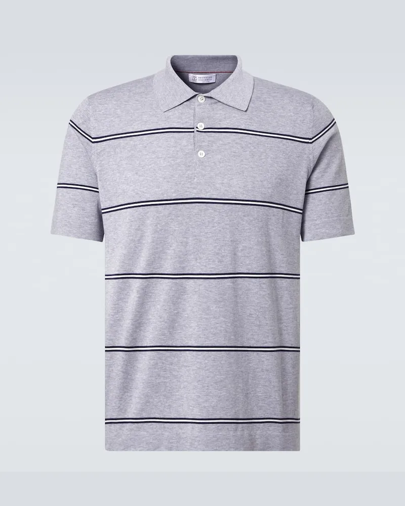 Brunello Cucinelli Polohemd aus Baumwolle Grau
