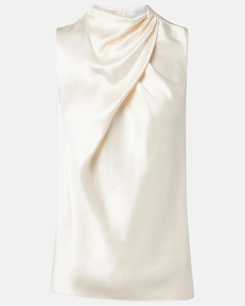 Gabriela Hearst Top Melina aus Seidensatin Weiß