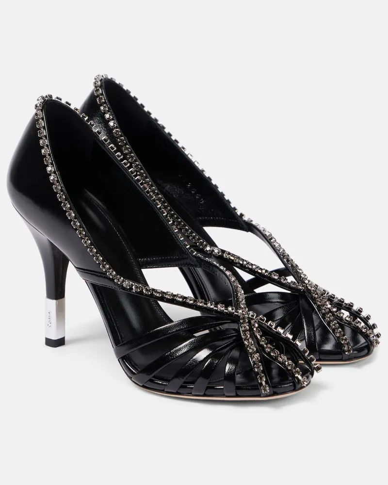 Chloé Chloé Pumps Leonie aus Leder mit Kristallen Schwarz