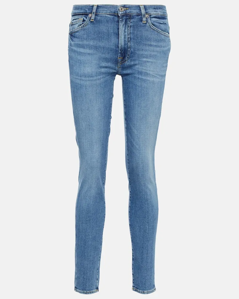 7 for all mankind High-Rise Jeans Slim Illusion Luxe Blau