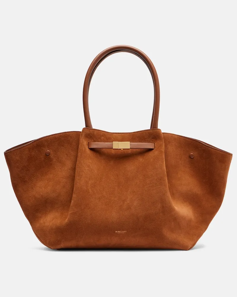 DeMELLIER Tote Bag New York D60 aus Veloursleder Braun
