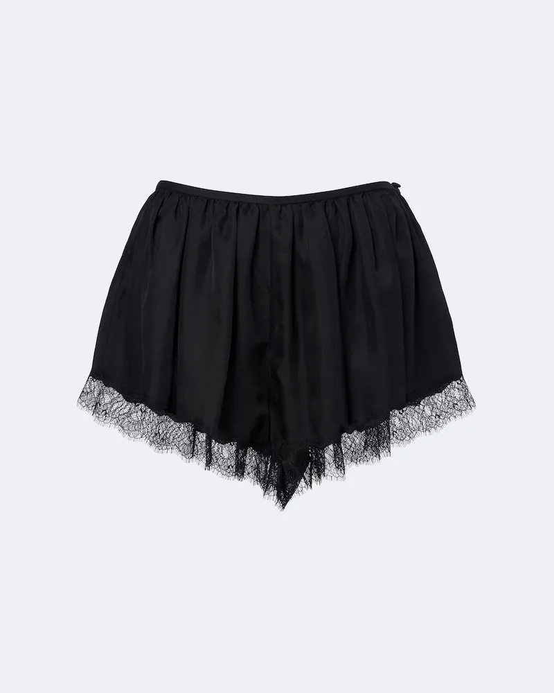 Ulla Johnson Shorts Georgina aus Seide mit Spitze Schwarz