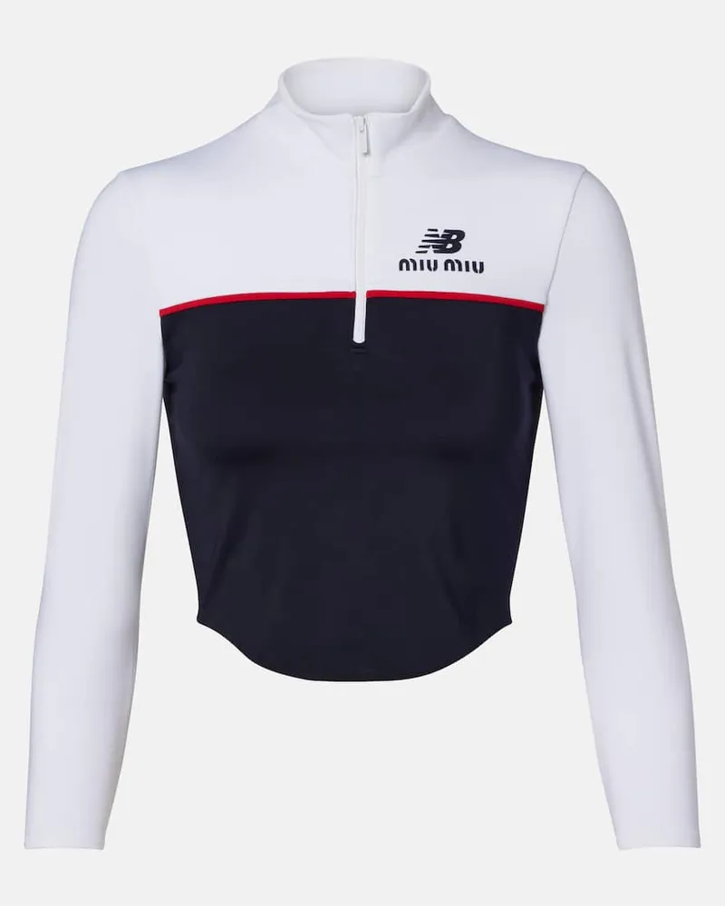 Miu Miu X New Balance Cropped-Top aus Jersey Weiß