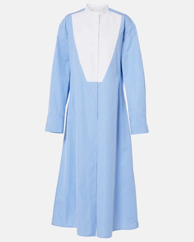 Jil Sander Hemdblusenkleid aus Baumwolle Blau