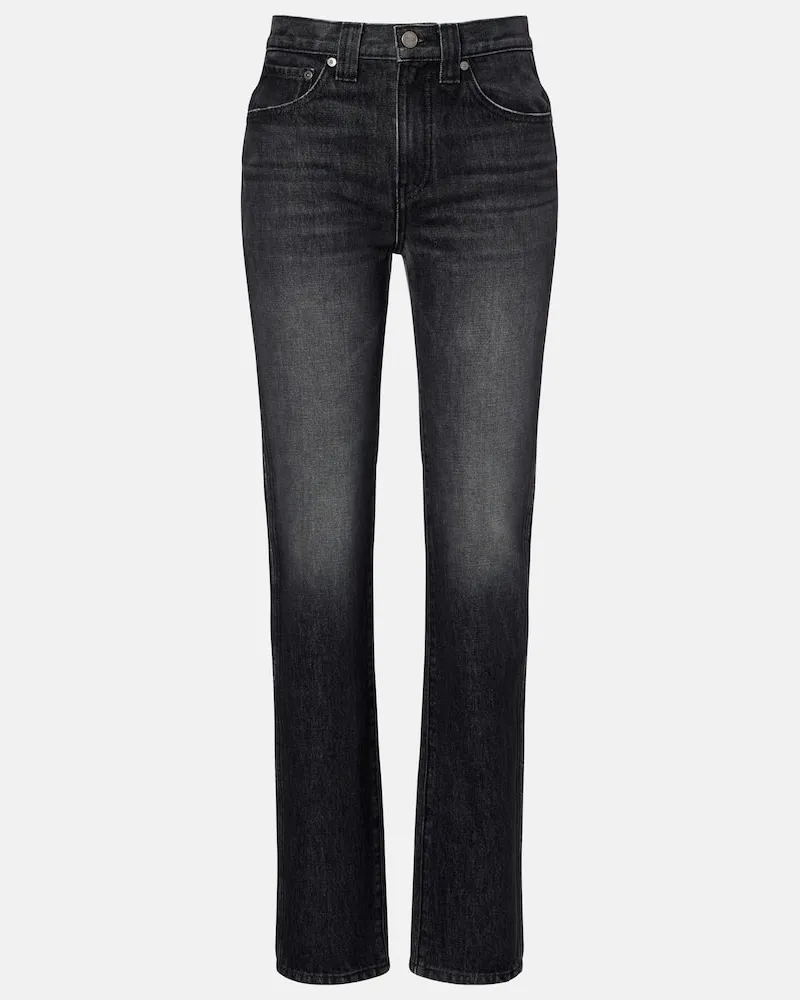 KHAITE Mid-Rise Slim Jeans Farley Schwarz