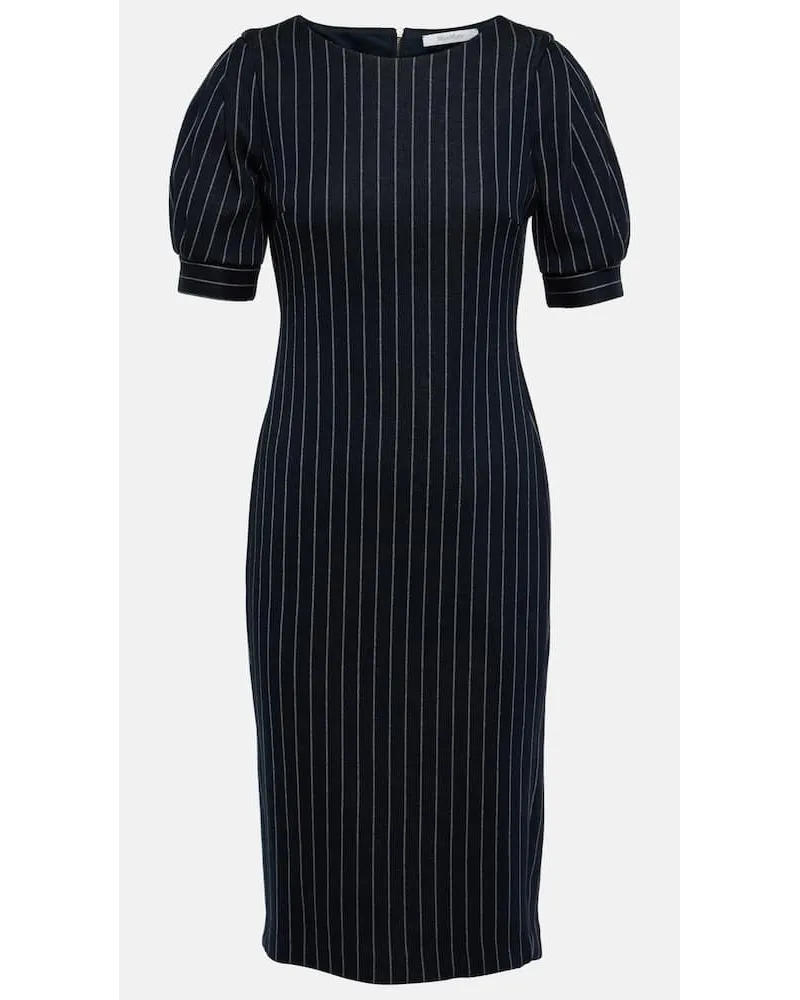 Max Mara Midikleid Tunica aus einem Baumwollgemisch Blau