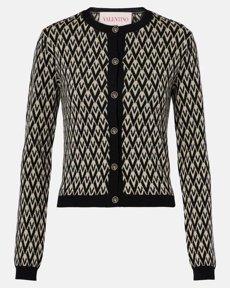 Valentino Garavani Cardigan Toute La V aus Schurwolle Schwarz