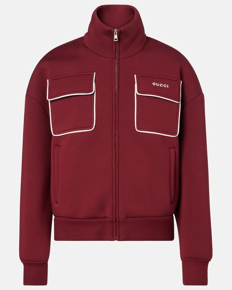Gucci Jacke aus Jersey Burgunderrot