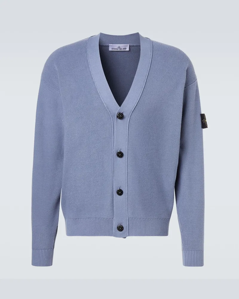 Stone Island Cardigan Compass aus Baumwolle Blau