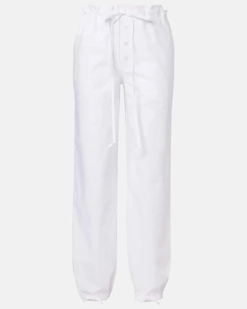 Victoria Beckham Hose aus Baumwollpopeline Weiß