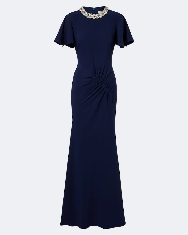 Roland Mouret Abendkleid mit Kristallen Blau