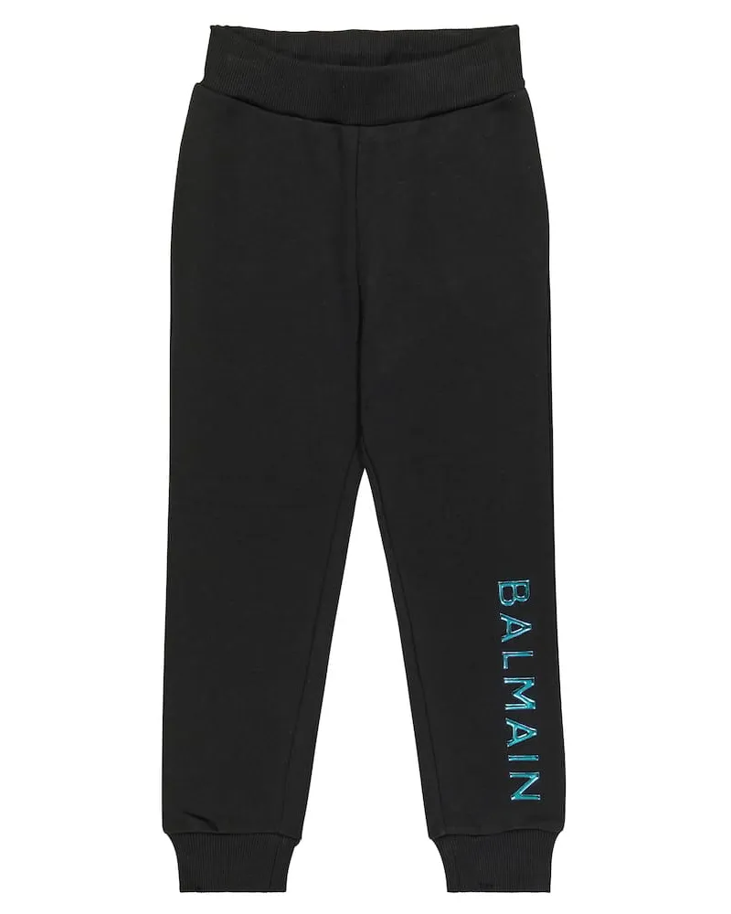 Balmain Jogginghose aus Baumwoll-Jersey Schwarz