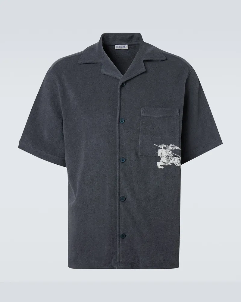 Burberry Hemd EKD aus Baumwollfrottee Blau