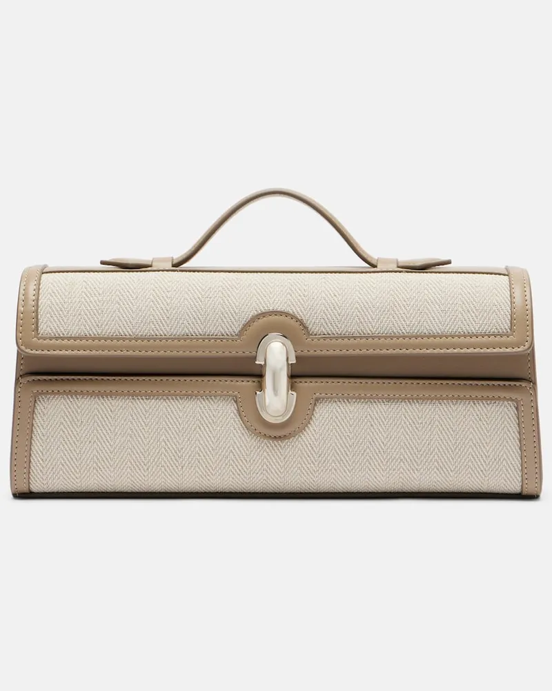 SAVETTE Tote Bag Slim Symmetry mit Leder Beige