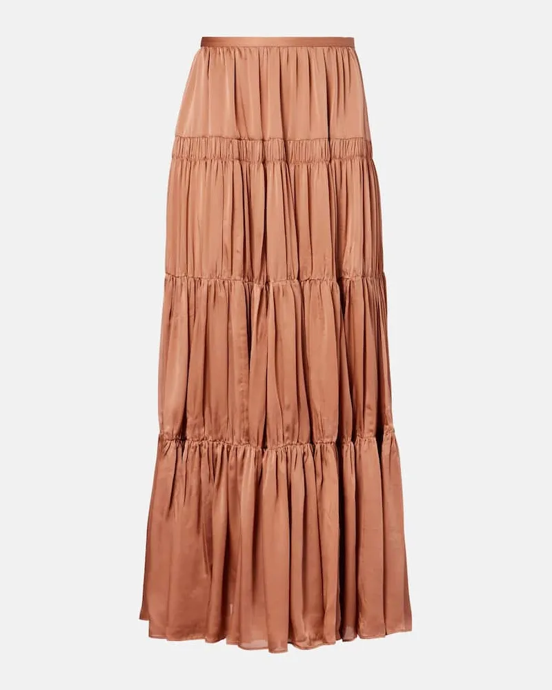 Ulla Johnson Maxirock Gaelle aus Seidensatin Pink