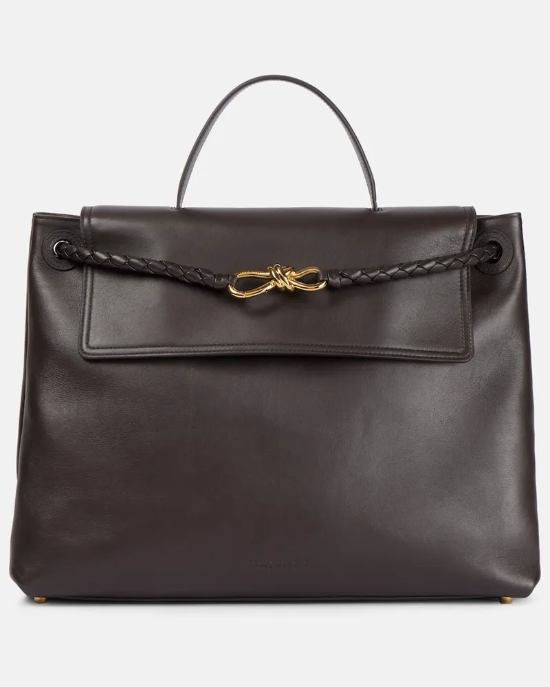 Bottega Veneta Tote Bag Ciao Ciao Knot Large aus Leder Braun