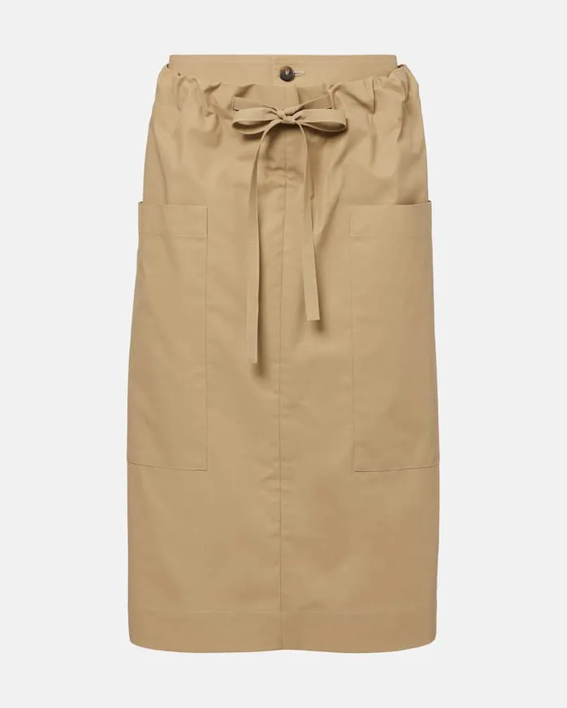 TOD'S Midirock aus Baumwolle Beige