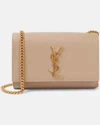 Saint Laurent Schultertasche Kate Small aus Leder Beige