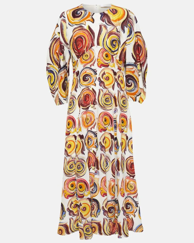 Chloé Chloé Bedrucktes Maxikleid aus Seide Weiß