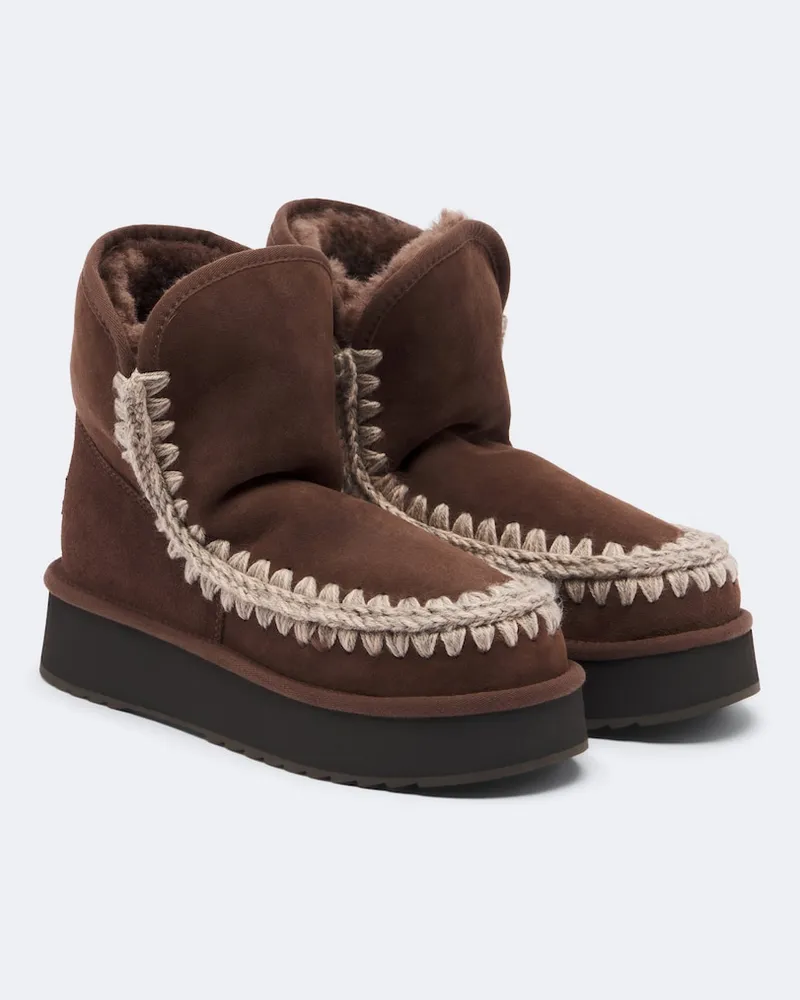 Mou Ankle Boots aus Veloursleder Braun