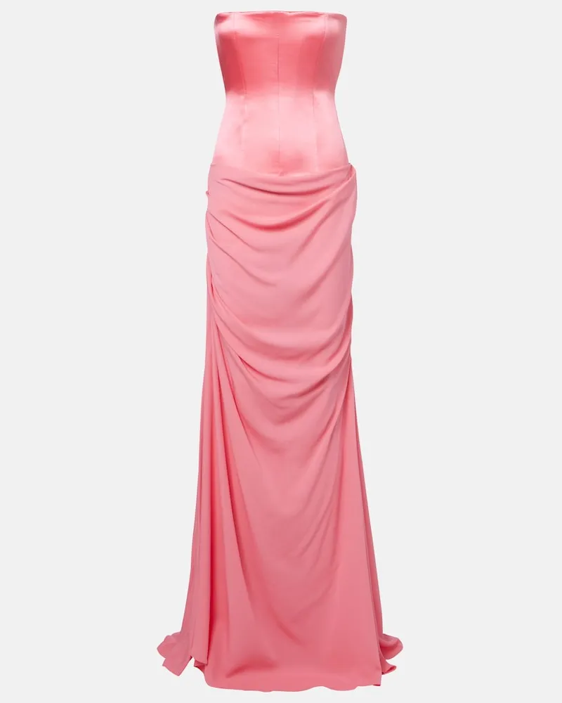 Alex Perry Robe aus Seide Rosa