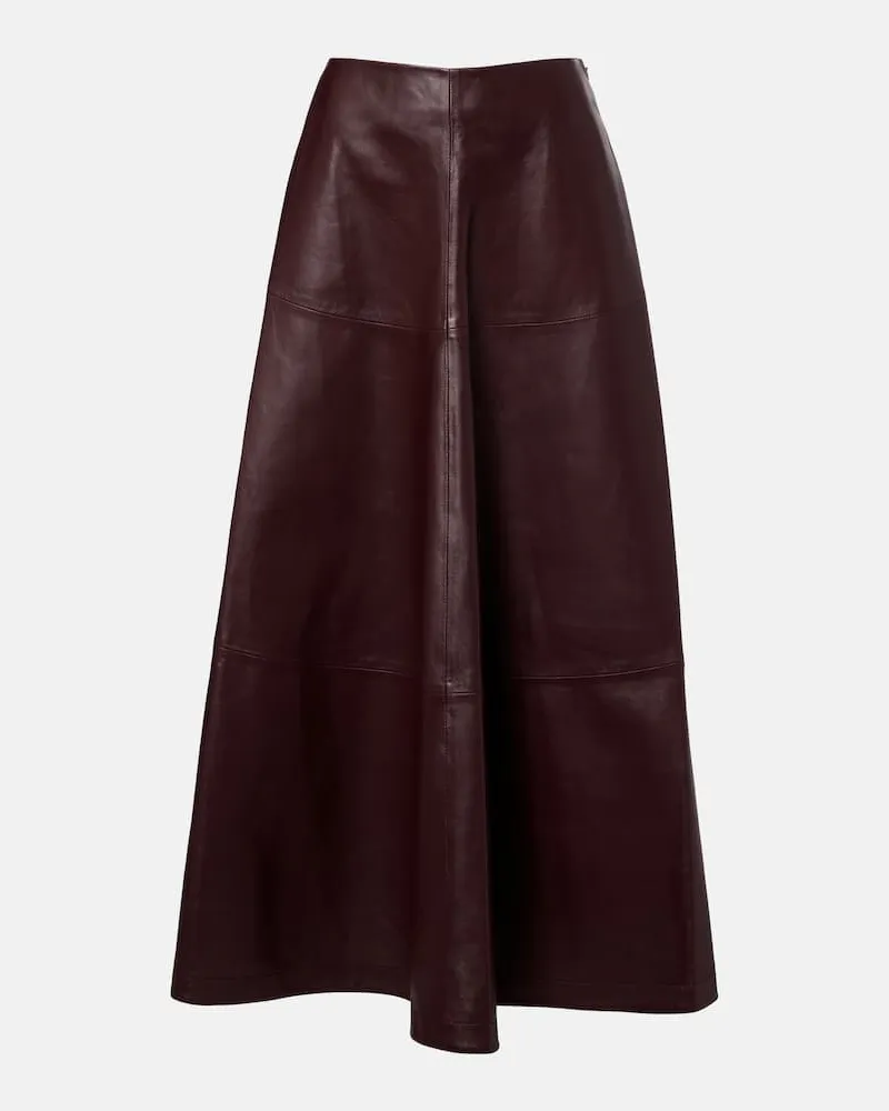 Altuzarra Maxirock Varda aus Leder Burgunderrot