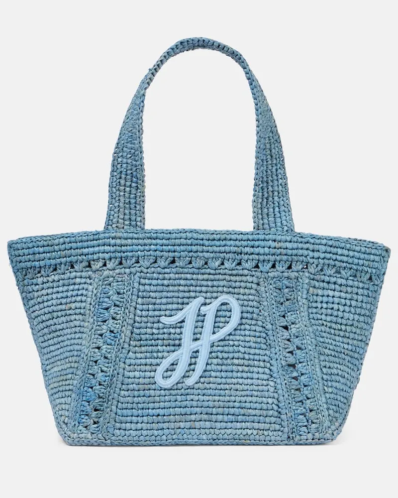 Patou Tote JP Small aus Raffiabast Blau