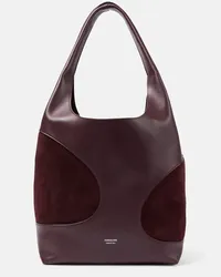 Ferragamo Tote Large aus Leder und Veloursleder Rot