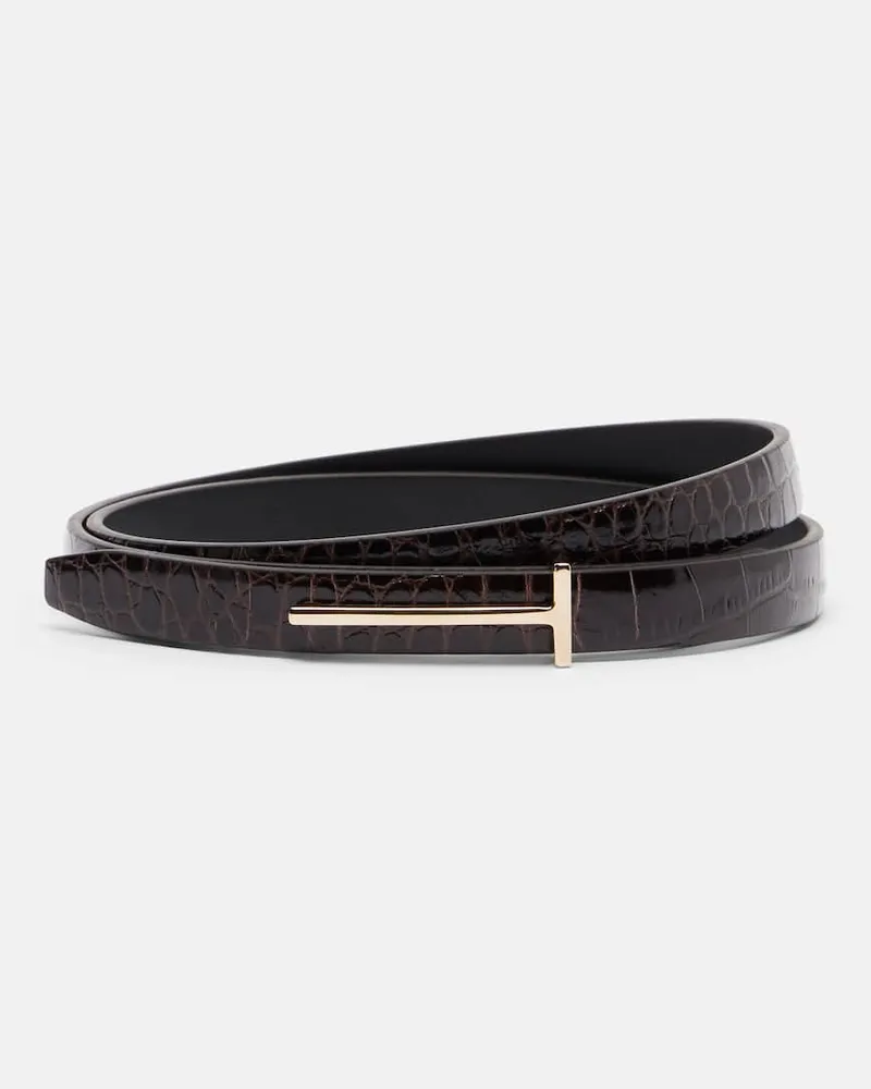 Tom Ford Gürtel T aus Leder Braun